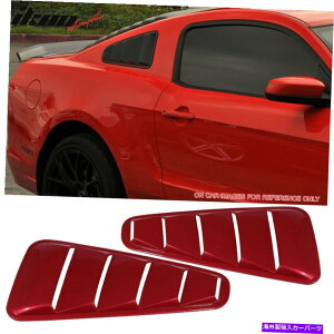 ウィンドウルーバー フィット10-14マスタングOEサイドウィンドウルーバーペイント Fits 10-14 Mustang OE Side Window Louver Painted #U6 Red Candy Tint Metallic 2PC