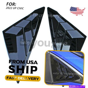 EBhE[o[ z_11th Civic 2022 Gloss Black Side Vent Window Scoop[o[Jo[g For Honda 11th Civic 2022 Gloss Black Side Vent Window Scoop Louver Cover Trim