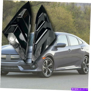 EBhE[o[ 2xOXubNATChEBhEVb^[[o[Jo[gtBbg16-19VrbNZ_ 2x Gloss Black Rear Side Window Shutter Louver Cover Trim Fits 16-19 Civic Sedan