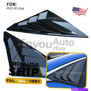 EBhE[o[ z_11th Civic 2022J[{t@Co[TChxgEBhEXN[v[o[Jo[g For Honda 11th Civic 2022 Carbon Fiber Side Vent Window Scoop Louver Cover Trim