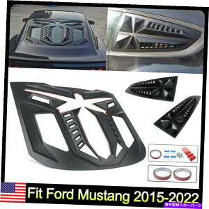 EBhE[o[ A+TChEBhE[o[EBhV[hTVF[hJo[}X^O2015+}bgubN Rear+Side Window Louver Windshield Sun Shade Cover For Mustang 2015+ Matte Black
