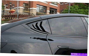 ウィンドウルーバー サイドウィンドウクォータールーバーシャ??ッターカバーテスラモデルY 2020-2022ブラック Side Window Quarter Louver Shutter Cover Trim For Tesla Model Y 2020-2022 Black