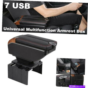 �R���\�[���{�b�N�X 7 USB�`���[�W�J�[SUV�f���A���I�[�v�j���O�A�[�����X�g�{�b�N�X�Z���g�����R���\�[���J�b�v�z���_�[�X�g���[�W 7 USB Charge Car SUV Dual Opening Armrest Box Central Console Cup Holder St