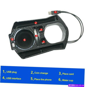 R\[{bNX 2016-2020z_VrbNJ[{t@Co[CeAR\[Xg[W{bNXgW/ USB For 2016-2020 Honda Civic Carbon Fiber Interior Console Storage Box Trim W/ USB