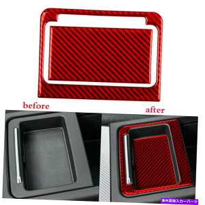 �R���\�[���{�b�N�X �A�E�f�BQ5 2018-2021 2PC�̃��b�h�J�[�{���t�@�C�o�[�Z���g�����R���\�[���X�g���[�W�{�b�N�X�J�o�[ red Carbon Fiber Central Console Storage Box Cover For Audi Q5 2018-2021 2Pcs�y���s�A��