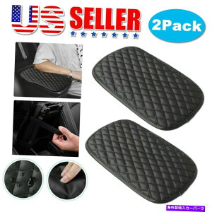 �R���\�[���{�b�N�X 2PCS���j�o�[�T���u���b�N�J�[�A�[�����X�g�N�b�V�����J�o�[�Z���^�[�R���\�[���{�b�N�X�p�b�h�v���e�N�^�[ 2PCS Universal Black Car Armrest Cushion Cover Center Console Box Pad Protector
