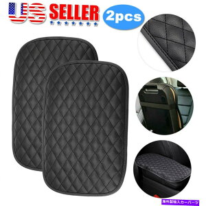 �R���\�[���{�b�N�X 2x�J�[�A�[�����X�g�p�b�h�J�o�[�Z���^�[�R���\�[���{�b�N�X���U�[�N�b�V�����}�b�g�J�[�A�N�Z�T���[ 2X Car Armrest Pad Cover Center Console Box Leather Cushion Mat Car Accessories�y��