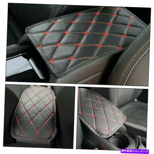 R\[{bNX ubNU[bhCJ[A[Xg}bg{bNXZ^[R\[pbhNbVJo[ Black Leather Red Line Car Armrest Mat Box Center Console Pad Cushion Cover