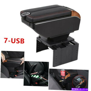 �R���\�[���{�b�N�X 7-USB���j�o�[�T���J�[�f���A���I�[�v�j���O�A�[�����X�g�{�b�N�X�Z���g�����R���\�[���J�b�v�z���_�[�X�g���[�W 7-USB Universal Car Dual Opening Armrest Box Central Console Cup Holder 