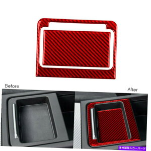 �R���\�[���{�b�N�X 2PCS���b�h�J�[�{���t�@�C�o�[�Z���^�[�R���\�[���X�g���[�W�{�b�N�X�p�l���A�E�f�BQ5 2018-21 2Pcs Red Carbon Fiber Center Console Storage Box Panel Cover For Audi Q5 2018-21�y���s�A���i�z