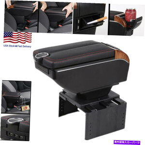 �R���\�[���{�b�N�X 7USB�[�dPU�J�[�f���A���I�[�v�j���O�A�[�����X�g�{�b�N�X�Z���g�����R���\�[���J�b�v�z���_�[�X�g���[�W 7USB Charging PU Car Dual Opening Armrest Box Central Console Cup Holder Storage