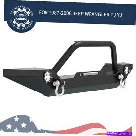 フォグライト ジープラングラー用のパウダーコーティングフロントバンパー87-06 TJ YJ W/明るいLEDライト Powder-Coated Front Bumper For Jeep Wrangler 87-06 TJ YJ W/ Bright LED Lights