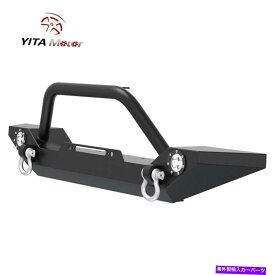 フォグライト 1987年から2006年のYitamotorテクスチャフロントバンパージープラングラーTJ YJ W/ LEDライト YITAMOTOR Textured Front Bumper for 1987-2006 Jeep Wrangler TJ YJ w/ LED Lights