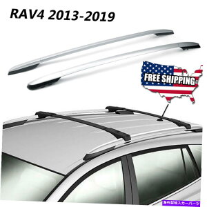 [tLA 2013-2018 Toyota Rav4A~jEHVo[gbv[tbNTCh[o[A For 2013-2018 Toyota RAV4 Aluminum Factory Silver Top Roof Rack Side Rails Bar ,