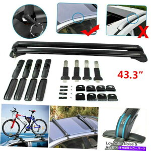 ���[�t�L�����A 2x���j�o�[�T���J�[�g�b�v���[�t���b�N�N���X�o�[43.3 �ו��L�����A�A���~�j�E��w/���b�N 2x Universal Car Top Roof Rack Cross Bar 43.3 Luggage Carrier Aluminum w/ Lock�y���s�A���i�z