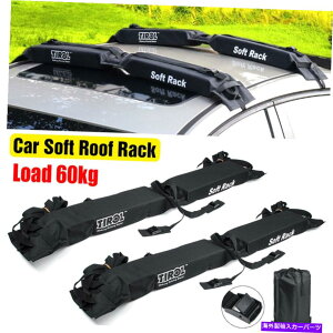[tLA jo[T60kg̎Ԃ̉\tgbNpbhJbNT[t{[hJk[p̉וLA Universal 60kg Car Roof Soft Rack Pads Luggage Carrier for Kayak Surfboard Canoe