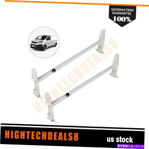 [tLA jo[To[t_[bN500lb 2o[X`[wr[f[eBzCgJ[gbv[t Universal Van Roof Ladder Rack 500lb 2 Bars Steel Heavy Duty White Car Top Roof