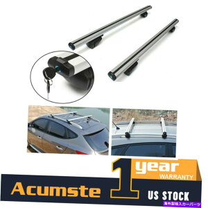 [tLA 48 ''A~jEJ[gbvו[tbNNXo[LAEBhEt[ +bNč 48'' Aluminum Car Top Luggage Roof Rack Cross Bar Carrier Window Frame + Lock US
