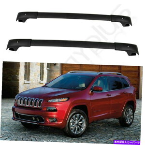 [tLA W[v`FL[2014-2020[t[bNNXo[ɍubNNXo[yA Pair Black Cross Bars Fit for Jeep Cherokee 2014-2020 Roof Rail Rack Crossbars