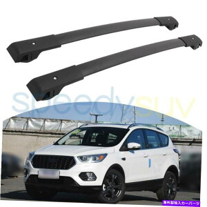 [tLA tH[hGXP[vNK2013-2019ubNNXo[ו[tbN[̕č US Stock For Ford Escape Kuga 2013-2019 Black Cross Bars Luggage Roof Rack Rails