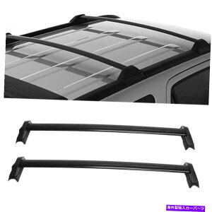 [tLA 2002N2006Ñz_CRVp̃gbv[tbNNXo[וLAA~jEubN Top Roof Rack Cross Bar Luggage Carrier Aluminum Black For 2002-2006 Honda CRV