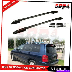 [tLA 2008-2013̃yA[tbNg^nC_[gbvTCh[A~jEo[ubN Pair Roof Rack For 2008-2013 Toyota Highlander Top Side Rails Aluminum Bar Black