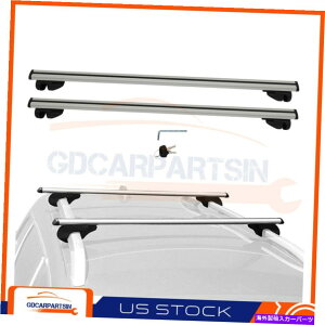 [tLA 52C`̃jo[T[tbNNXo[bN\ȃVo[NXo[A~jE[ For 52" UNIVERSAL Roof Rack Cross Bars Lockable Silver Crossbar Aluminum Rails