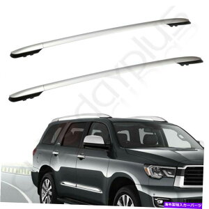 [tLA g^RAV4 4DR 2018 2xVo[p̃gbv[tbNTCh[o[LAוו Top Roof Rack Side Rail Bar Carrier Luggage For Toyota RAV4 4Dr 2018 2X Silver