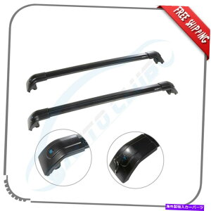 [tLA 2015-20192PCS KIA SORENTO[tbNNXo[ubNobOJ[SUS 2Pcs For 2015-2019 KIA Sorento Roof Rack Cross Bar Black Baggage Cargo US Stock