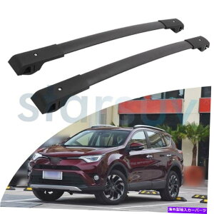 [tLA g^RAV4̂߂2PC 2013-2018ubNNXo[ו[tbN[LA 2 PCS For Toyota RAV4 2013-2018 Black Cross Bar Baggage Roof Rack Rail Carrier