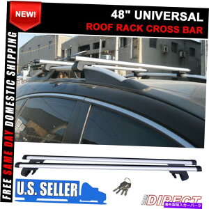 [tLA jo[T48C`̃A~jEgbv[tbNNXo[וLAbNt For Universal 48 Inch Aluminum Top Roof Rack Cross Bar Baggage Carrier With Lock