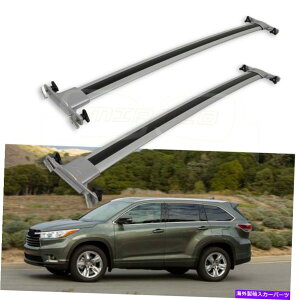 [tLA g^nC_[2008-2013Vo[o[[tgbvbNNXo[J[Zbg For Toyota Highlander 2008-2013 silver rubber Roof Top Rack Cross Bar Car set