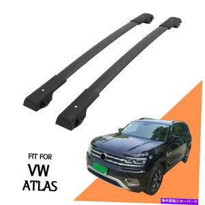 [tLA tHNX[QAgX2017-2021iubNjɂ҂̃[tbNTCh[NXo[ Roof Rack Side Rails Cross Bars Fit for Volkswagen Atlas 2017-2021 (black)
