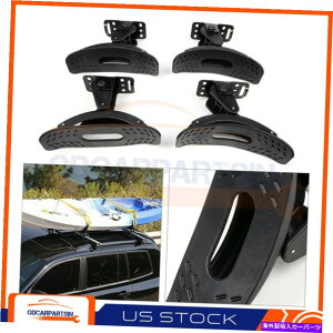 ���[�t�L�����A 2�y�A���j�o�[�T���J�[SUV�g�b�v�}�E���g���[�t�J���b�N���b�N�T�[�t�B���J�k�[�{�[�g�L�����A 2 Pairs Universal Car SUV Top Mount Roof Kayak Racks Surfing Canoe Boat Carrier�y���s�A���i�z