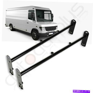[tLA Van 2 Bar Ladder 55 '' GMCtH[hGNXvX[̃[tbNNXo[ubN Van 2 bar Ladder 55'' Roof Rack CROSS BARS For GMC Ford Express Rails black