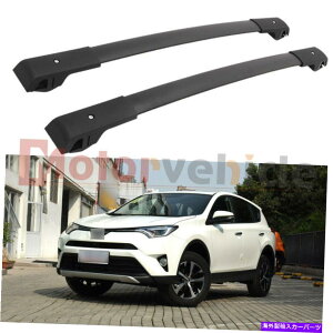 [tLA g^RAV4̕čXgbNubNNXo[2013-2018[tbN[A~jE US Stock Black Cross Bars for Toyota RAV4 2013-2018 Roof Rack Rails Aluminum