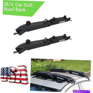 [tLA 2PCS܂肽ݎԃ\tg[tbNubNPVCT[t{[hXm[{[hz_[LA 2Pcs Foldable Car Soft Roof Rack Black PVC Surfboards Snowboards Holder Carrier