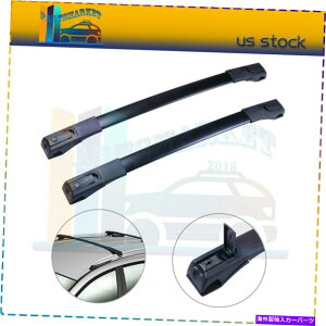 [tLA 13-18̃g^RAV4\ȍtgA[tgbvbNNXo[2PCS For 13-18 Toyota Rav4 Adjustable Black Front Rear Roof Top Rack Cross Bar 2pcs