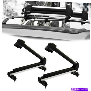 [tLA 2 PCSA~jE[tbNXL[LAbNXL[ƃXm[{[hLAi30.7C`j 2 Pcs Aluminum Roof Rack Ski Carriers Rack Ski and Snowboard Carrier (30.7Inch)