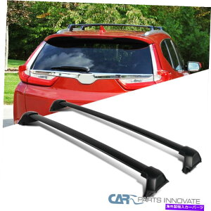 [tLA 17-19z_CRVubN[tgbvNXo[NXo[bNוLA Fits 17-19 Honda CRV Black Roof Top Cross Bars Crossbars Rack Luggage Carrier
