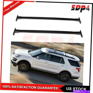 [tLA 2xgbv[tbNubNNXo[וLAݕݕ11-2015tH[hGNXv[[ 2x Top Roof Rack Black Cross Bar Luggage Carrier Cargo For 11-2015 Ford Explorer