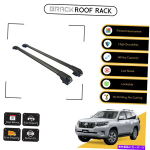 ���[�t�L�����A �g���^�v���h�̂��߂̃u���b�N���[�t���b�N�ו��L�����A�N���X�o�[2009-up�u���b�N BRACK Roof Rack Luggage Carrier Cross Bars For Toyota Prado 150 2009-Up Black