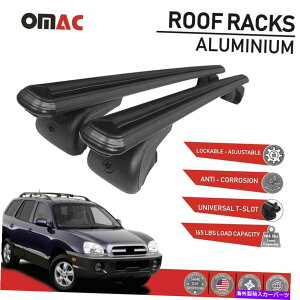 [tLA q_CT^tF2001N2006Ñ[tbNNXo[וLAubN Roof Rack Cross Bars Luggage Carrier Black for Hyundai Santa Fe 2001-2006
