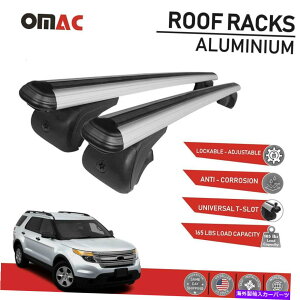 ���[�t�L�����A ���[�t���b�N�N���X�o�[�ו��L�����A���[�t�o�[�V���o�[�t�H�[�h�G�N�X�v���[���[2011-2015 Roof Rack Cross Bars Luggage Carrier Roof Bar Silver for Ford Explorer 2011-2015