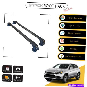 [tLA ʃ[tbNוו낭LA_rvr 15-18ubN Brack Roof Rack Luggage Carrier Cross Bars For Mitsubishi Rvr 15 - 18 Black