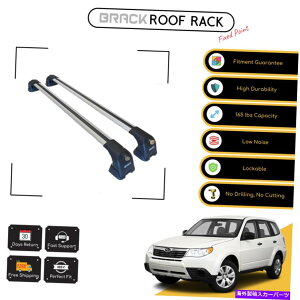 [tLA ubN[tbNוLAXotHX^[̂߂̃NXo[2009-2013Vo[ Brack Roof Rack Luggage Carrier Cross Bars For Subaru Forester 2009-2013 Silver