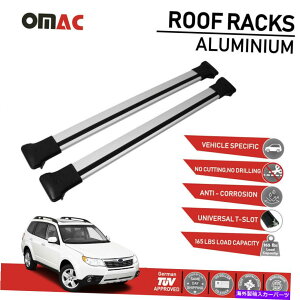 [tLA [tbNNXo[XotHX^[2009-2013̉וLAVo[ Roof Rack Cross Bars Luggage Carrier Silver for Subaru Forester 2009-2013