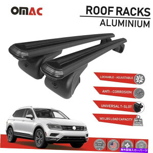 [tLA tHNX[QeBOA2018-2022[tbNוLANXo[ubNAB Fits Volkswagen Tiguan 2018-2022 Roof Rack Luggage Carrier Cross Bars Black Alu.