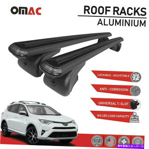 [tLA g^RAV4̂߂̃[tbNNXo[LA[[to[ubN2016-2018 Roof Rack Cross Bars Carrier Rails Roof Bar Black for Toyota RAV4 2016-2018