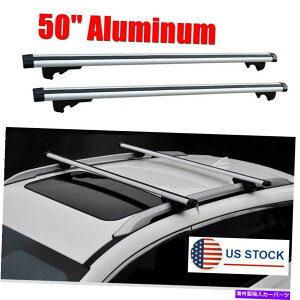 [tLA 50 "J[SUVgbv[tbNוNXo[ݎԑDLbgVo[A~jEUS 50" Car SUV Top Roof Rack Luggage Cross Bar Cargo Carrier Kit Silver Aluminum US